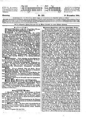 Allgemeine Zeitung Sonntag 18. Dezember 1864