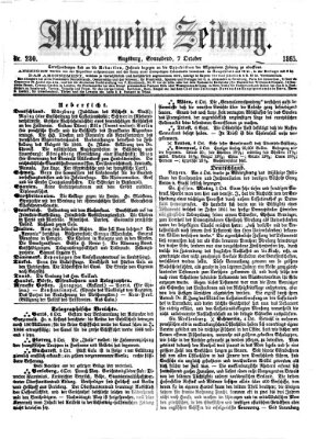 Allgemeine Zeitung Samstag 7. Oktober 1865