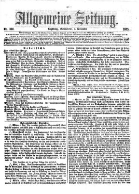 Allgemeine Zeitung Samstag 4. November 1865