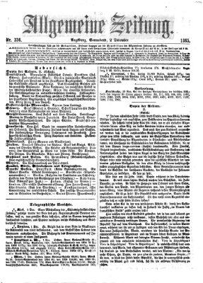 Allgemeine Zeitung Samstag 2. Dezember 1865