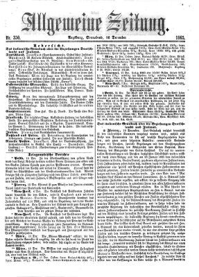 Allgemeine Zeitung Samstag 16. Dezember 1865