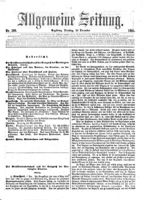 Allgemeine Zeitung Dienstag 26. Dezember 1865