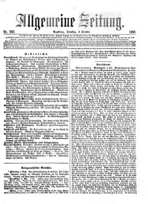 Allgemeine Zeitung Dienstag 9. Oktober 1866