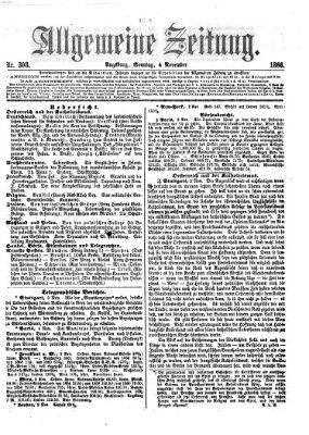 Allgemeine Zeitung Sonntag 4. November 1866