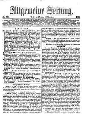 Allgemeine Zeitung Montag 12. November 1866
