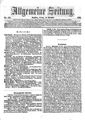 Allgemeine Zeitung Freitag 30. November 1866