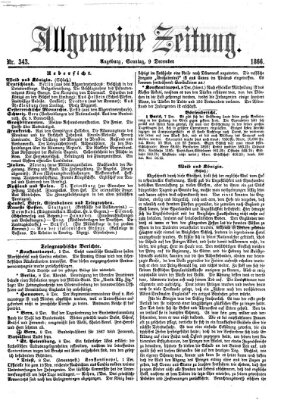 Allgemeine Zeitung Sonntag 9. Dezember 1866