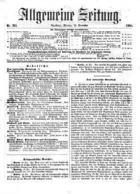 Allgemeine Zeitung Montag 31. Dezember 1866