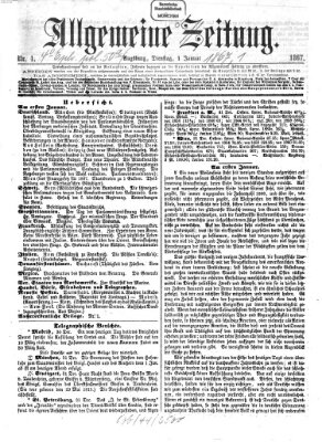 Allgemeine Zeitung Dienstag 1. Januar 1867