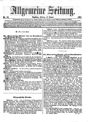 Allgemeine Zeitung Freitag 18. Januar 1867
