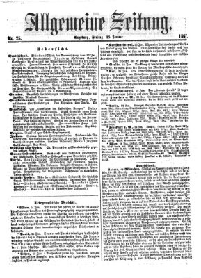 Allgemeine Zeitung Freitag 25. Januar 1867