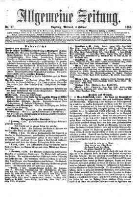 Allgemeine Zeitung Mittwoch 6. Februar 1867