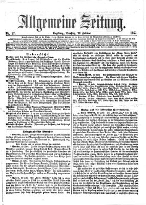 Allgemeine Zeitung Dienstag 26. Februar 1867