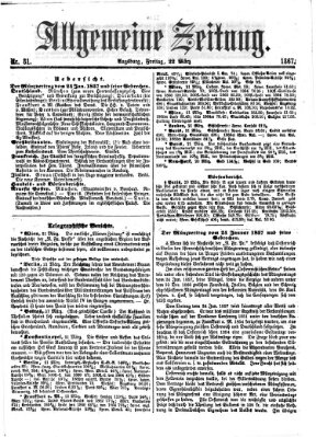 Allgemeine Zeitung Freitag 22. März 1867