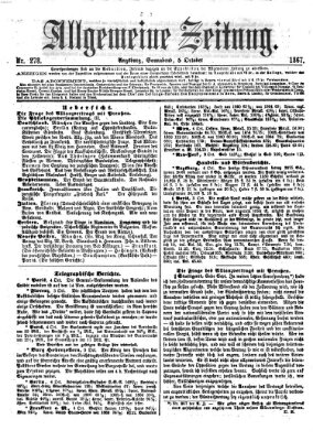 Allgemeine Zeitung Samstag 5. Oktober 1867