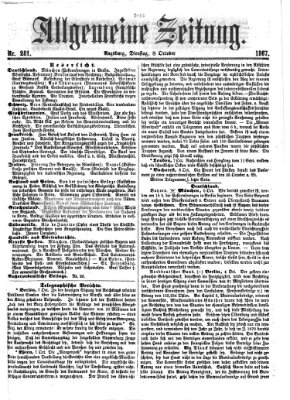 Allgemeine Zeitung Dienstag 8. Oktober 1867