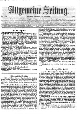 Allgemeine Zeitung Mittwoch 20. November 1867