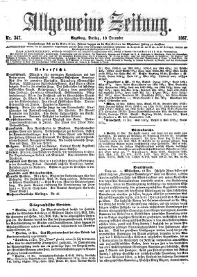Allgemeine Zeitung Freitag 13. Dezember 1867