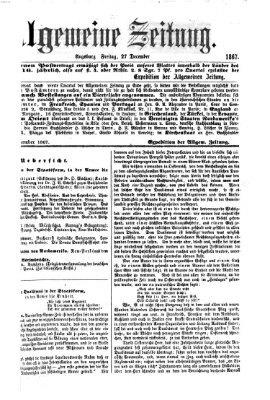 Allgemeine Zeitung Freitag 27. Dezember 1867