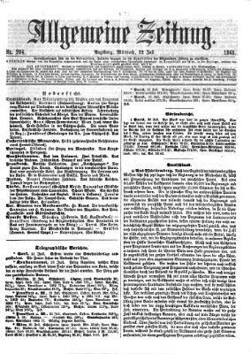 Allgemeine Zeitung Mittwoch 22. Juli 1868
