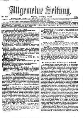 Allgemeine Zeitung Donnerstag 30. Juli 1868