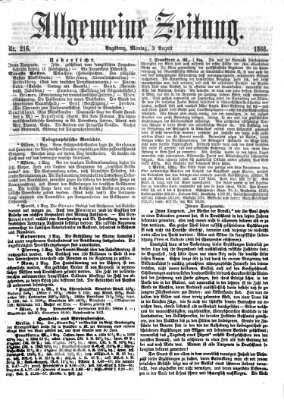 Allgemeine Zeitung Montag 3. August 1868