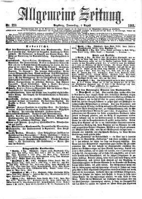 Allgemeine Zeitung Donnerstag 6. August 1868