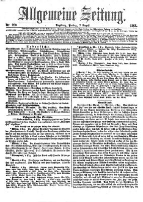 Allgemeine Zeitung Freitag 7. August 1868