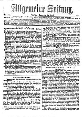 Allgemeine Zeitung Donnerstag 20. August 1868