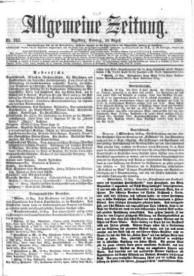 Allgemeine Zeitung Sonntag 30. August 1868