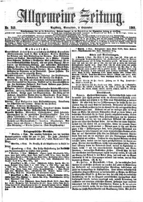 Allgemeine Zeitung Samstag 5. September 1868