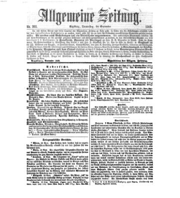 Allgemeine Zeitung Donnerstag 24. September 1868