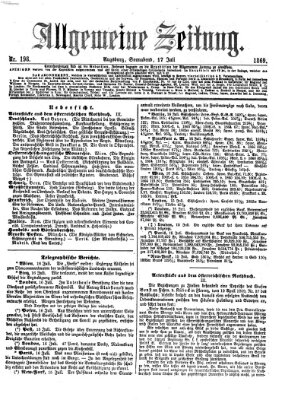 Allgemeine Zeitung Samstag 17. Juli 1869