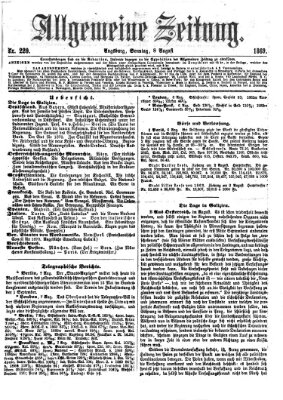 Allgemeine Zeitung Sonntag 8. August 1869