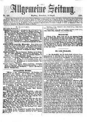 Allgemeine Zeitung Samstag 14. August 1869