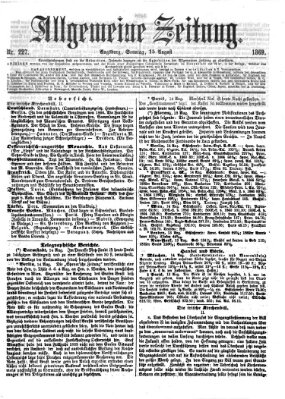 Allgemeine Zeitung Sonntag 15. August 1869
