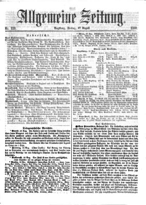 Allgemeine Zeitung Freitag 27. August 1869