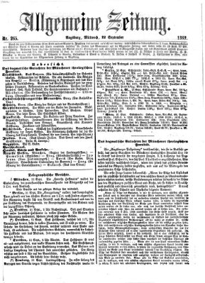 Allgemeine Zeitung Mittwoch 22. September 1869