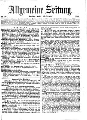 Allgemeine Zeitung Freitag 24. September 1869