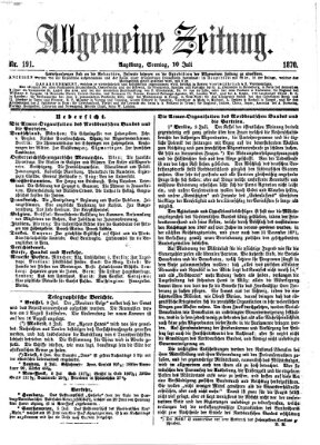 Allgemeine Zeitung Sonntag 10. Juli 1870