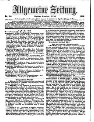 Allgemeine Zeitung Samstag 23. Juli 1870
