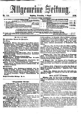 Allgemeine Zeitung Donnerstag 4. August 1870