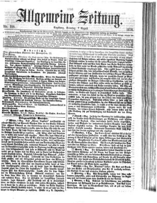 Allgemeine Zeitung Sonntag 7. August 1870