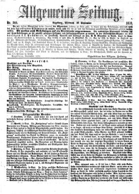 Allgemeine Zeitung Mittwoch 21. September 1870