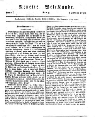 Allgemeine Zeitung Freitag 5. Januar 1798