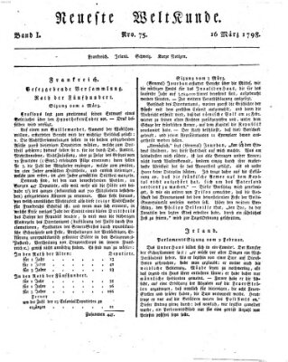 Allgemeine Zeitung Freitag 16. März 1798