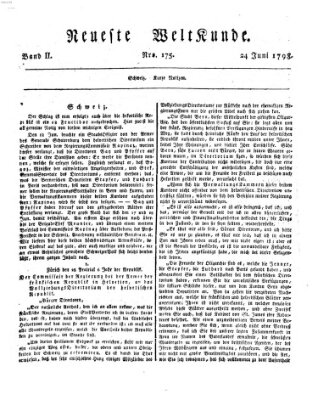 Allgemeine Zeitung Sonntag 24. Juni 1798