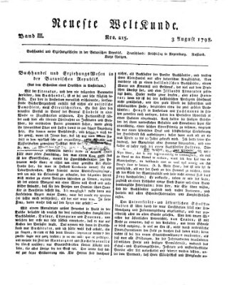 Allgemeine Zeitung Freitag 3. August 1798