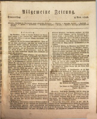 Allgemeine Zeitung Donnerstag 8. November 1798