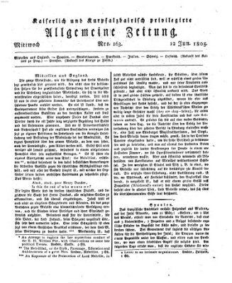 Kaiserlich- und Kurpfalzbairisch privilegirte allgemeine Zeitung (Allgemeine Zeitung)